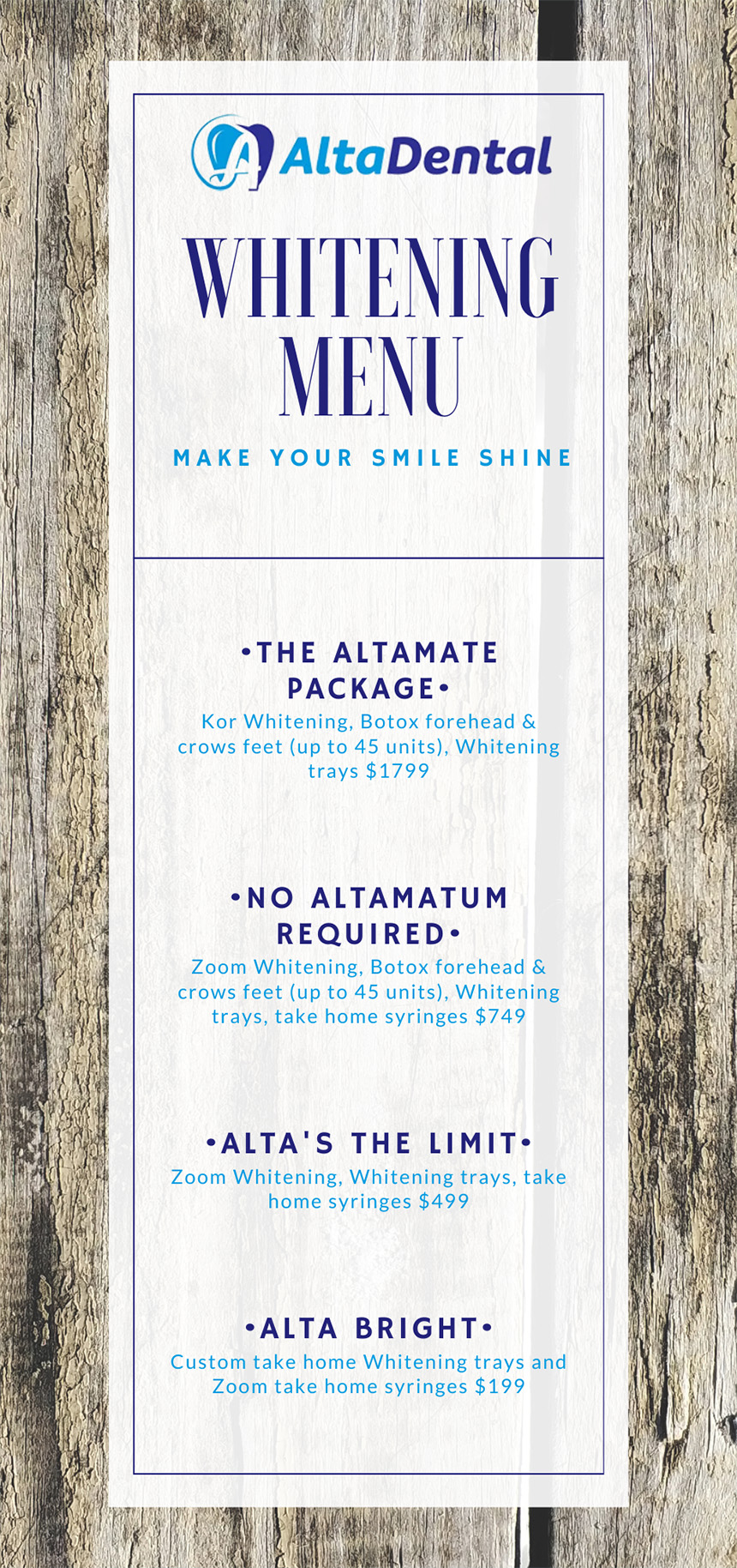 Alta Dental | Root Canals, Whitening Packages and Sealants and Preventative Services